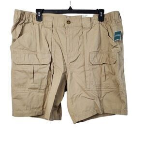 NWT Croft & Borrow 50 Big & Tall, 50W Side Elastic Cargo FF Casual Khaki Shorts